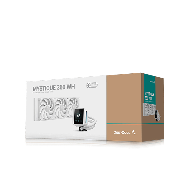 Enfriamiento Líquido DeepCool Mystique 360 WH ARGB, 360mm, 3 Ventiladores ARGB, Pantalla LCD 2.83", Blanco - R-LX360-WHDSNMCP-G-1