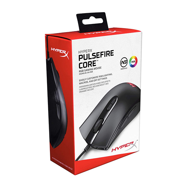 Mouse HyperX Pulsefire Core RGB, Alámbrico, 6,200 DP - HX-MC004B