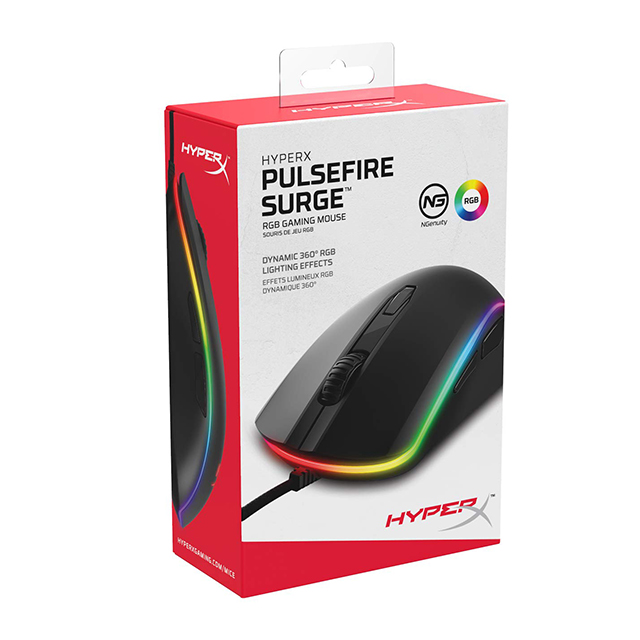 Mouse HyperX Pulsefire Surge, Alámbrico, 16,000 DPI, HX-MC002B, 4P5Q1AA