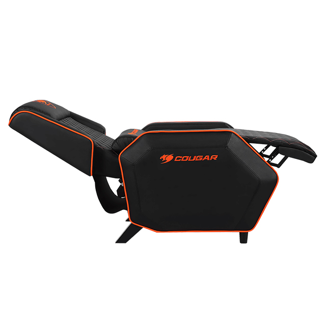 Sofá Gamer COUGAR Ranger One, reclinable, reposapiés plegable, soporte lumbar, negro/naranja – CGR-SA1