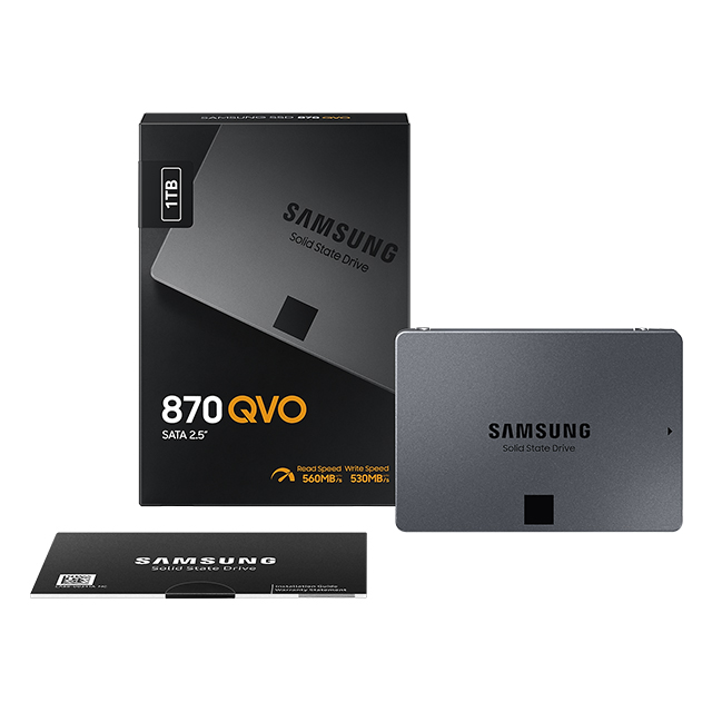 Unidad de Estado Solido SSD Samsung 870 QVO 1TB, 560/530 MB/s, SATA III - MZ-77Q1T0
