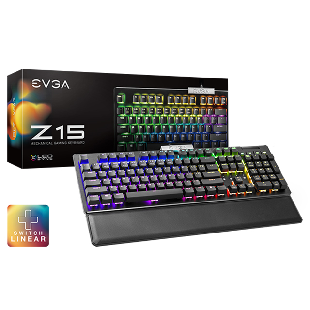 Teclado Mecanico EVGA Z15 RGB, Hot Swappable Switches, Kailh Speed Silver (Linear), Español - 821-W1-15US-KR