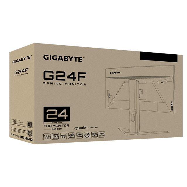 Monitor Gigabyte G24F SA 23.8", 1920 x 1080, Full HD, 1MS, 144Hz, SS IPS, AMD Freesync, HDMI, Displayport