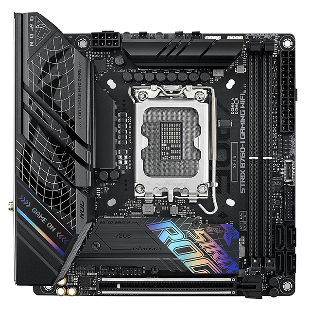 Tarjeta Madre ASUS ROG Strix B760-I Gaming WiFi, Mini-ITX, 12th, 13th & 14th Gen Intel, LGA 1700, DDR5 7600MHz, PCIe 5.0, Wi-Fi 6E, Bluetooth v5.3 - B760-I-ROG-STRIX-GAMING-WIFI