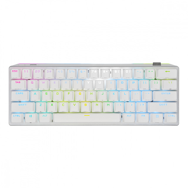 Teclado Mecánico Corsair K70 Pro Mini, Inalámbrico, RGB, 60%, Blanco - CH-9189110-NA