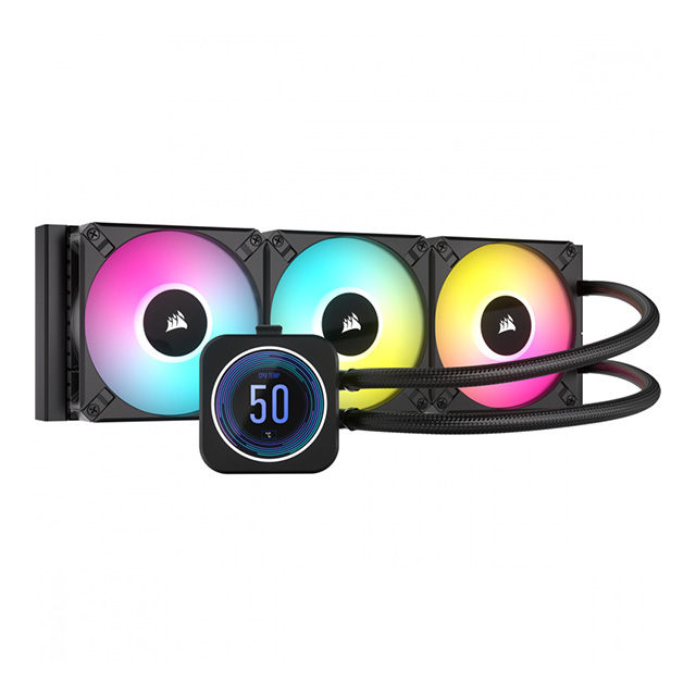 Enfriamiento Liquido Corsair iCUE H150i Elite LCD XT, 2 Ventiladores ARGB, 360mm, Negro - CW-9060075-WW