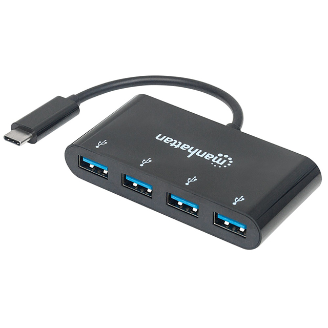 Adaptador Hub Manhattan USB-C 3.2 Gen 1 con 4 puertos USB-A - 162746