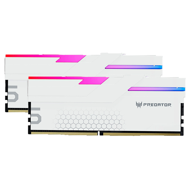 Memoria RAM Acer Predator Hermes RGB, DDR5, 32GB 2x16GB, 6800Mhz, Blanco - BL.9BWWR.399