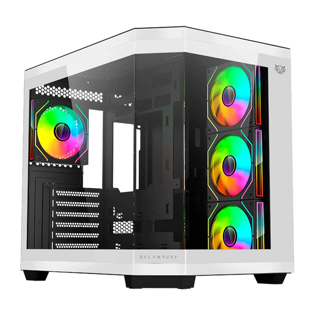 Gabinete Balam Rush Tank Master 9600 TB, Midtower, 4 ventiladores, ATX, Micro-ATX, Mini-ITX, Blanco con Negro - BR-938693