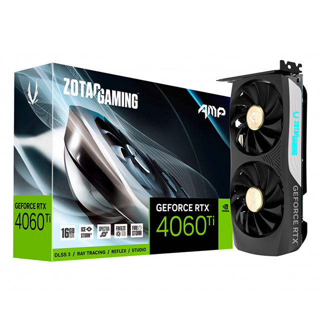 Tarjeta de video Nvidia Zotac GeForce RTX 4060 Ti Amp OC, DLSS 3, RAY TRACING, REFLEX, STUDIO, 16GB GDDR6X - ZT-D40620F-10M