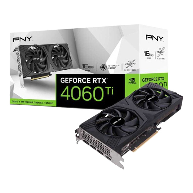 Tarjeta de Video PNY Nvidia Geforce GTX 4060 Ti Verto Dual Fan, 16GB GDDR6 - VCG4060T16DFXPB1