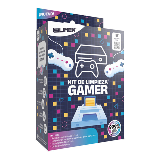 Kit de limpieza Gamer Silimex, 1 removedor de polvo de 170ml / 1 limpiador de pantallas 100ml/ 1 microfibra de (30x30) / 1 cepillo para limpieza - 7503018454030