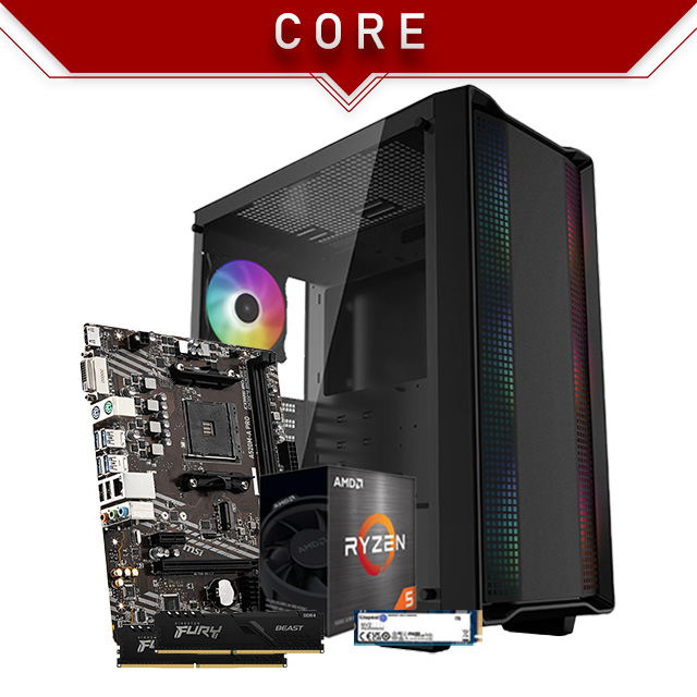 PC Gamer Core | AMD Ryzen 5 5600GT | 16GB 3200Mhz | NV2 500GB M.2 | 4 Ventiladores