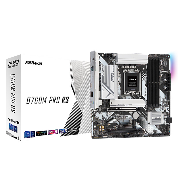 Tarjeta Madre ASRock B760M PRO RS, LGA1700, Micro-ATX, DDR5 7200Mhz, 3x M.2, PCIe 4.0