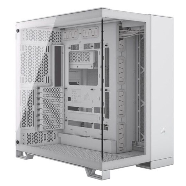 Gabinete Corsair 6500X, E-ATX, Cristal Templado Panoramico, Doble Camara, Compatible con BTF, Sin Ventiladores, Blanco - CC-9011258-WW