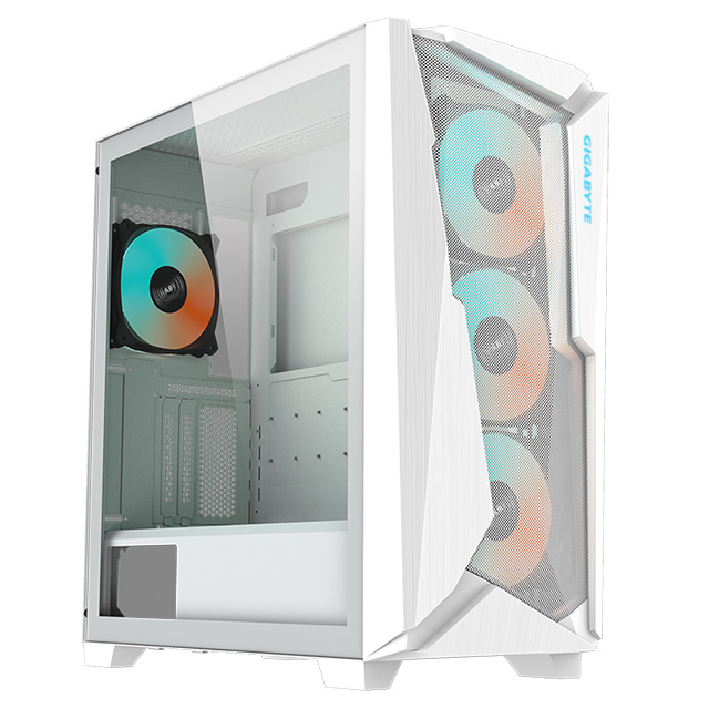 Gabinete Gigabyte C301 Glass, ATX, Cristal Templado, 4x Ventiladores ARGB, Blanco - GB-C301GW