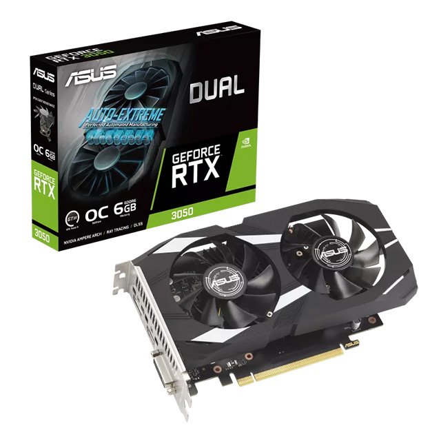 Tarjeta de video Nvidia Asus Dual GeForce RTX 3050 OC Edition 6GB GDDR6, Aura Sync - DUAL-RTX3050-6G