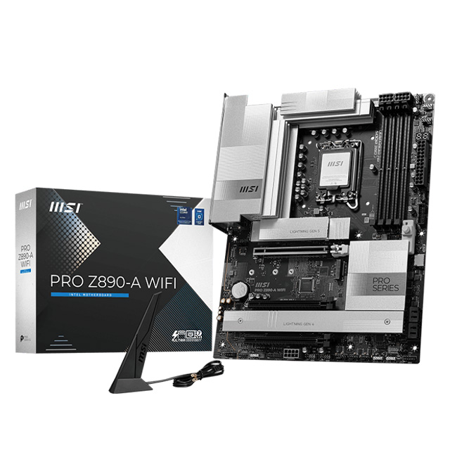 Tarjeta Madre MSI PRO Z890-A WiFi , ATX, LGA1851, DDR5 9,066Mhz OC, x4 M.2, WiFi 7 , Bluetooth 5.4