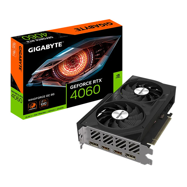 Tarjeta de video Nvidia Gigabyte GeForce RTX 4060 Windforce OC 8G, DLSS 3, Ray tracing, Reflex, GDDR6 - GV-N4060WF2OC-8GD