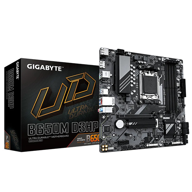 Tarjeta Madre Gigabyte B650M D3HP, Micro ATX. AM5, DDR5 7600Mhz, x2 M.2