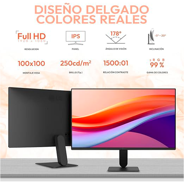 Monitor LG 24U411A, 24 Pulgadas, IPS, Full HD 1920×1080, 120 Hz, Diseño sin Bordes – 24U411A-B.AWMQ
