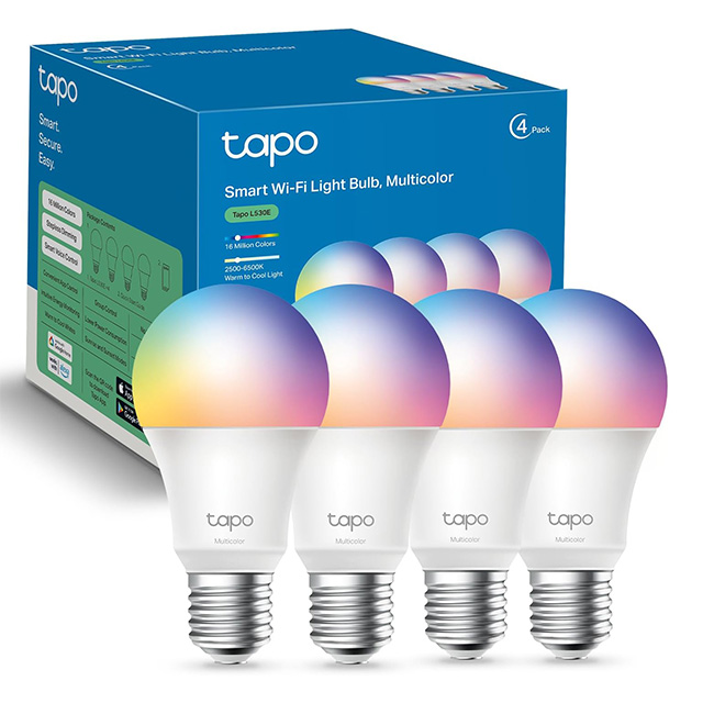 Foco Inteligente Wi-Fi TP-Link Tapo L530E (4-pack), Multicolor, Compatible con Google Home, Alexa, Apple Home - L530E-4-PACK