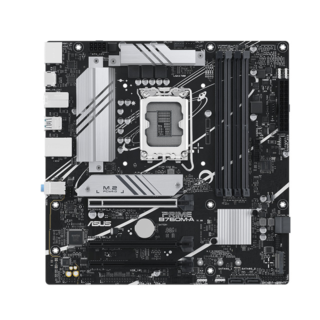 Tarjeta Madre Asus Prime B760M-A, Micro-ATX, 12th, 13th & 14th Gen Intel, LGA1700, DDR5 7200Mhz OC, x2 M.2, Aura Sync