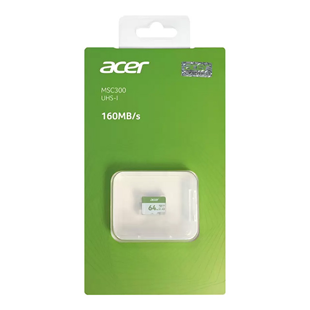 Memoria Micro SDHC UHS-I Acer MSC300 64GB, Clase 10, 160/70 MB/s - BL.9BWWA.302