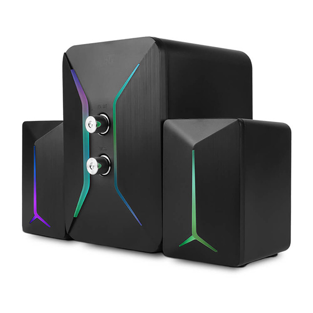 Bocina Vorago SPK-250, USB, RGB, Subwoofer, 2.1 Canales, 3.5mm - SPK-250