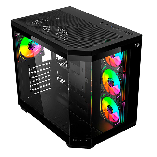 Gabinete Balam Rush Tank Master 9600 TB, Midtower, 4 ventiladores, ATX, Micro-ATX, Mini-ITX, Negro - BR-938679