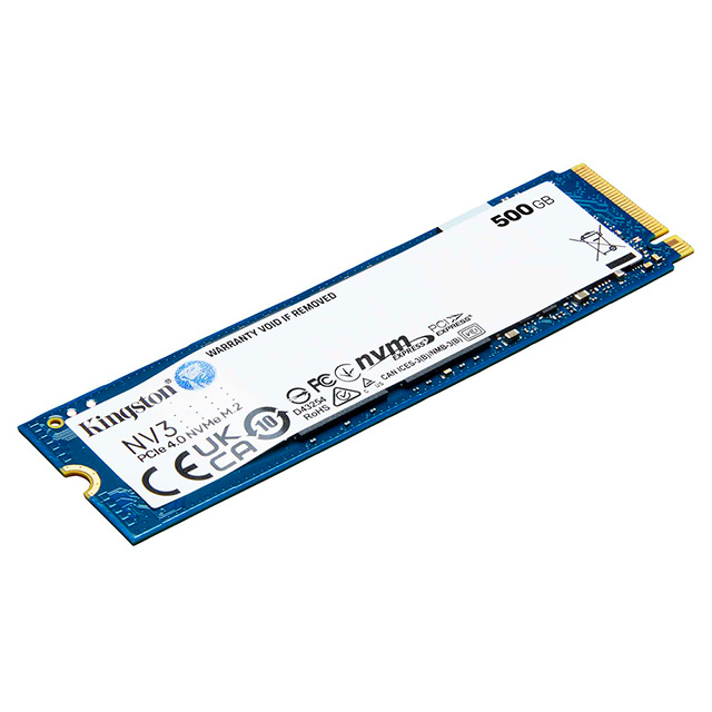 Unidad de Estado Solido SSD NVMe M.2 Kingston NV3 500GB, 5000/3000 Mb/s, PCI Express 4.0 - SNV3S/500G