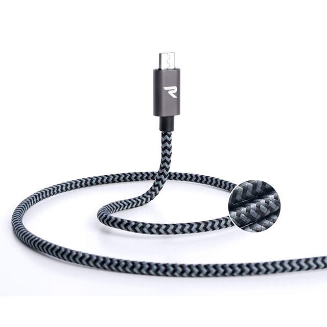 Cable Rampow Micro-USB a USB-A, Nylon trenzado, 3 metros - RAMPOW-M12-US