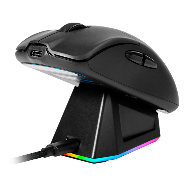 Mouse GameFactor MOW800, Inalámbrico, 26,000 DPI, Pixart 3395, Base recargable, Negro - MOW800-BK