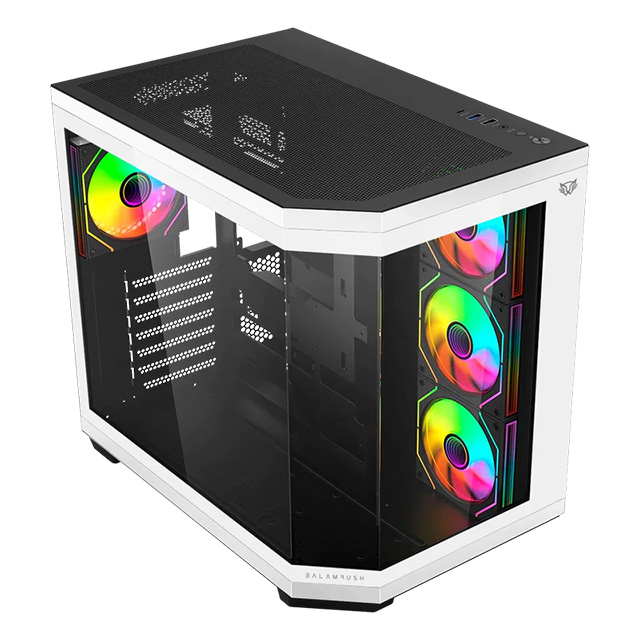 Gabinete Balam Rush Tank Master 9600 TB, Midtower, 4 ventiladores, ATX, Micro-ATX, Mini-ITX, Blanco con Negro - BR-938693