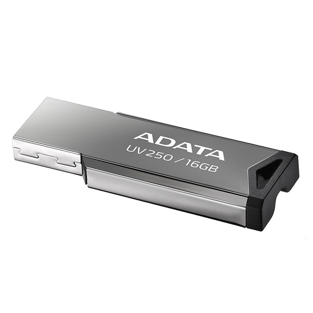 Memoria USB Adata UV250, 16GB, USB 2.0, Lectura 25MB/s, Escritura 10MB/s, Gris - AUV250-16G-RBK