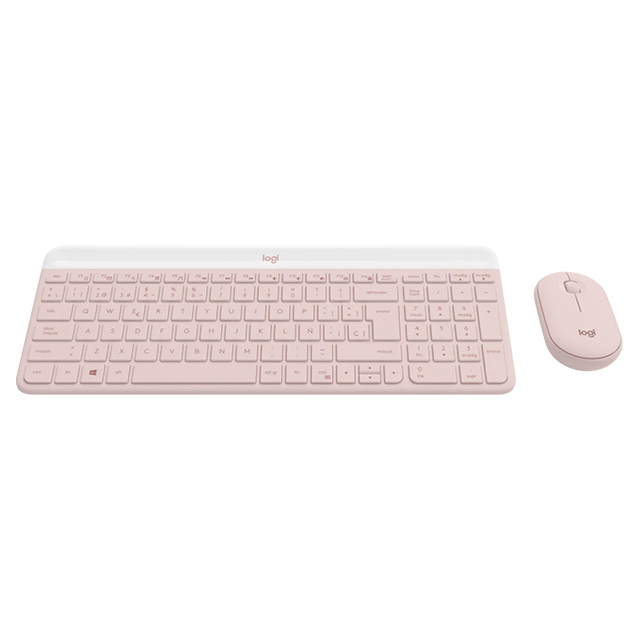 Combo de Teclado y Mouse Logitech MK470 Slim, Español, Inalámbrico, Rosado - 920-011312