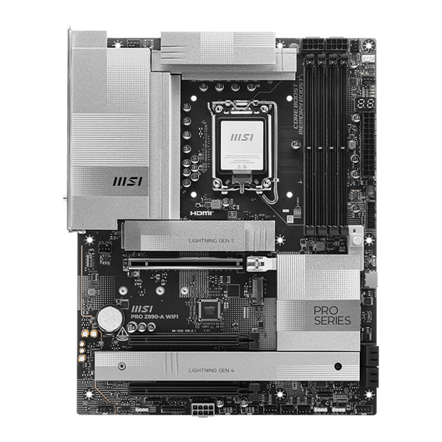 Tarjeta Madre MSI PRO Z890-A WiFi , ATX, LGA1851, DDR5 9,066Mhz OC, x4 M.2, WiFi 7 , Bluetooth 5.4