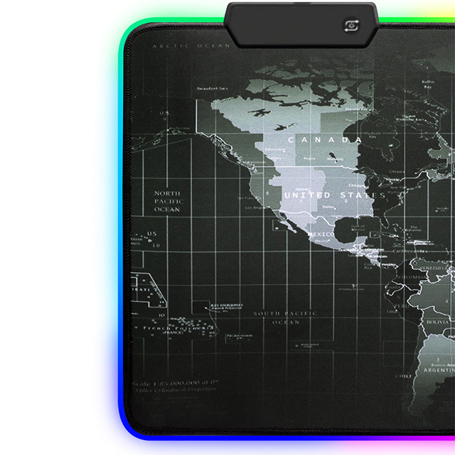 Mousepad BRobotix Planisferio, 80 x 30 cm, 7 Colores, 3 Efectos - 651329