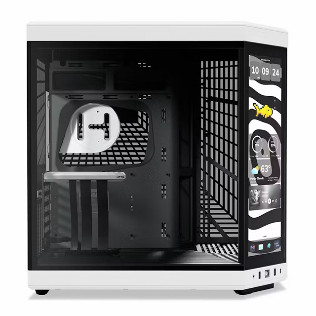 Gabinete Hyte Y70, Pantalla Touchscreen 4k/60Hz, Midtower, E-ATX, Blanco con Negro - CS-HYTE-Y70-BW-L