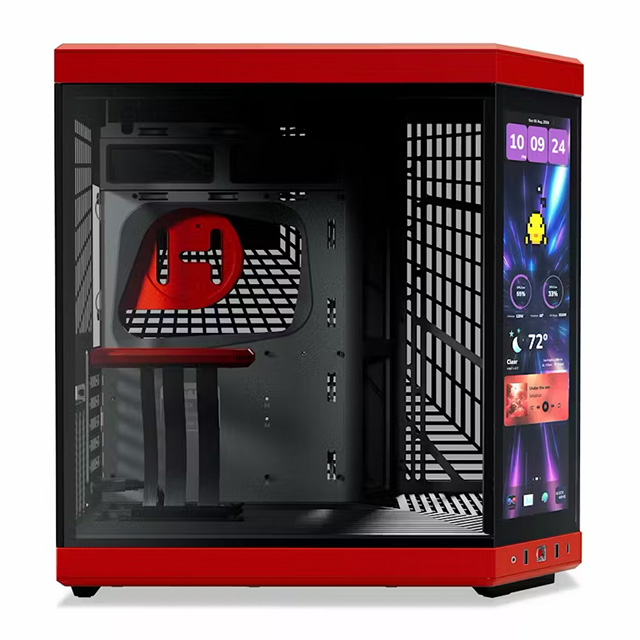 Gabinete Hyte Y70, Pantalla Touchscreen 4k/60Hz, Midtower, E-ATX, Negro con Rojo - CS-HYTE-Y70-BR-L