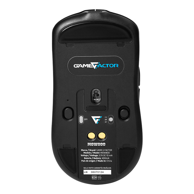 Mouse GameFactor MOW800, Inalámbrico, 26,000 DPI, Pixart 3395, Base recargable, Negro - MOW800-BK