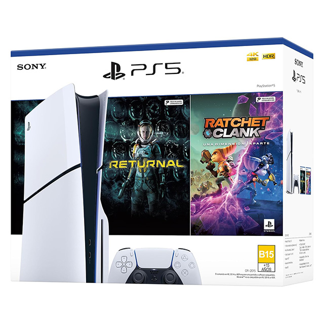 Consola Playstation 5 Slim + Pack con 2 juegos, Standard Edition, PS5 Slim, 1TB