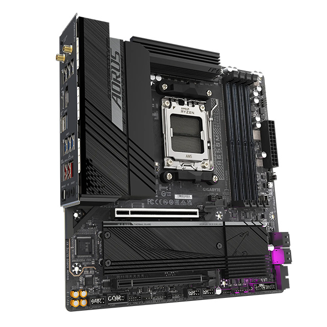 Tarjeta Madre Gigabyte B650M Aorus Elite AX, Micro ATX. AM5, DDR5 7600Mhz, x2 M.2, Wifi, Bluetooth