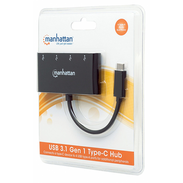 Hub USB-C 3.2 Gen 1 con 4 puertos USB-A Manhattan - 162746
