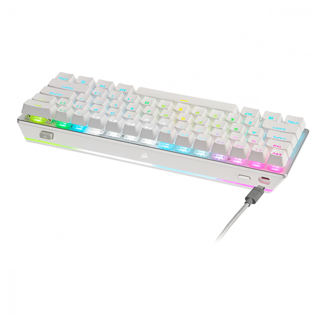 Teclado Mecánico Corsair K70 Pro Mini, Inalámbrico, RGB, 60%, Blanco - CH-9189110-NA