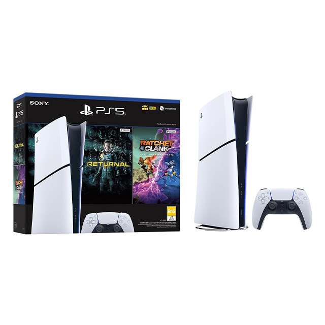 Consola Playstation 5 Slim + Pack con 2 juegos, Digital Edition, PS5 Slim, 1TB 