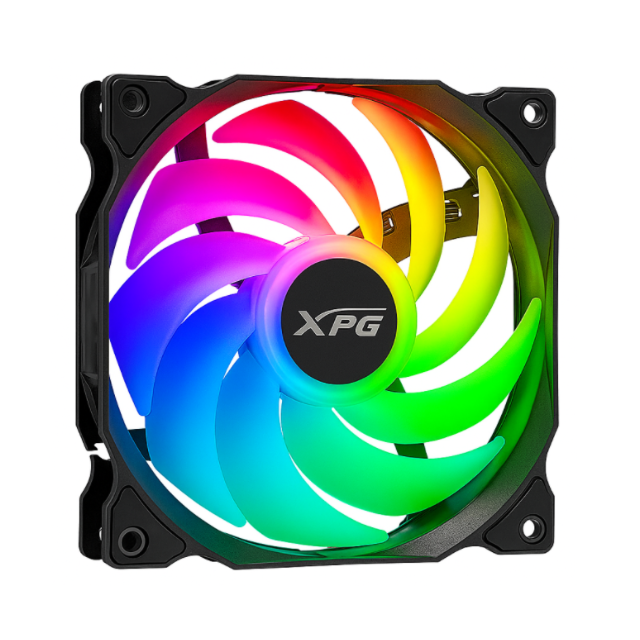 Ventilador XPG Vento 120 ARGB, 120mm, Conector 3 pines + ARGB 5V, Negro - VENTO120ARGB-BKCWW