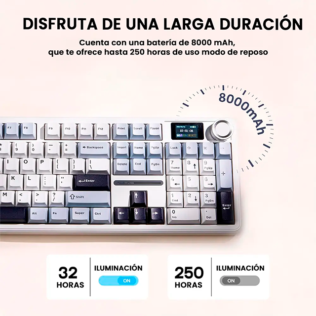 Teclado Mecánico Aula F108PRO Wireless, 100%, switches Leobog Reaper, inglés, inalámbrico – 8500-0060