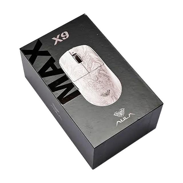 Mouse Gamer Inalámbrico AULA X9 Max White, 26,000 DPI, PAW3395, 8000 Hz, Tri-Mode, 49 g, Bluetooth, 2.4 GHz, USB-C – 8500-0122