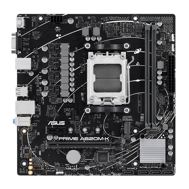 Tarjeta Madre ASUS PRIME A620M-K, AM5, Micro-ATX, DDR5, PCIe 4.0, HDMI, USB 3.2 Gen1 - 90MB1F40-M0EAY0
